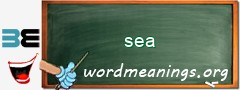 WordMeaning blackboard for sea